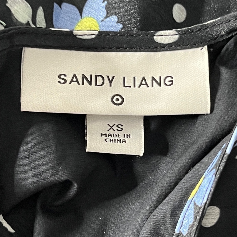 SANDY LIANG X TARGET Floral Black Dress with Blue White Floral Accents Size XS - Picture 10 of 11